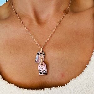 LV Nanogram Two Tone Tag Chain Necklace